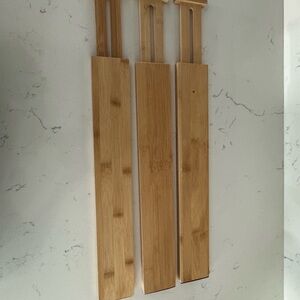 Bamboo Wood Drawer Dividers Set of 3